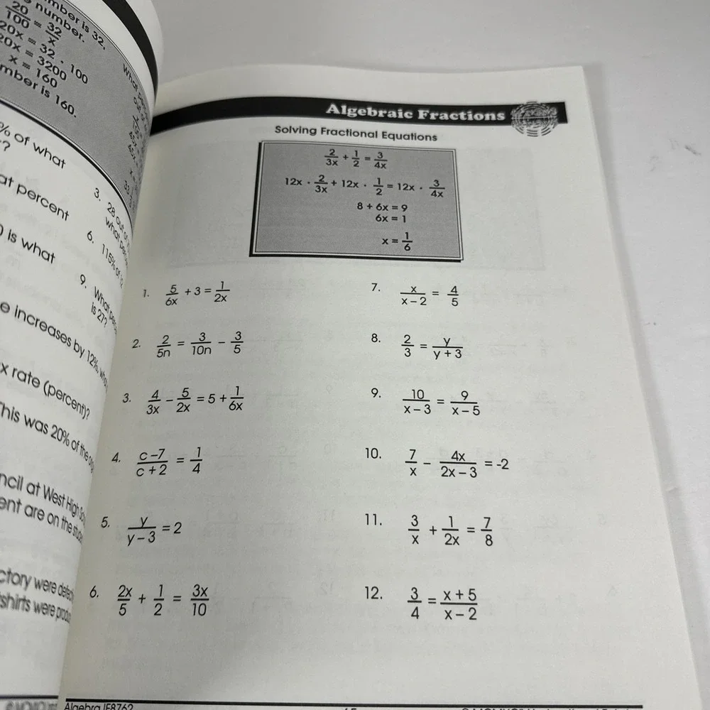 Algebra Math By McGraw Hill The 100+ Series Unused